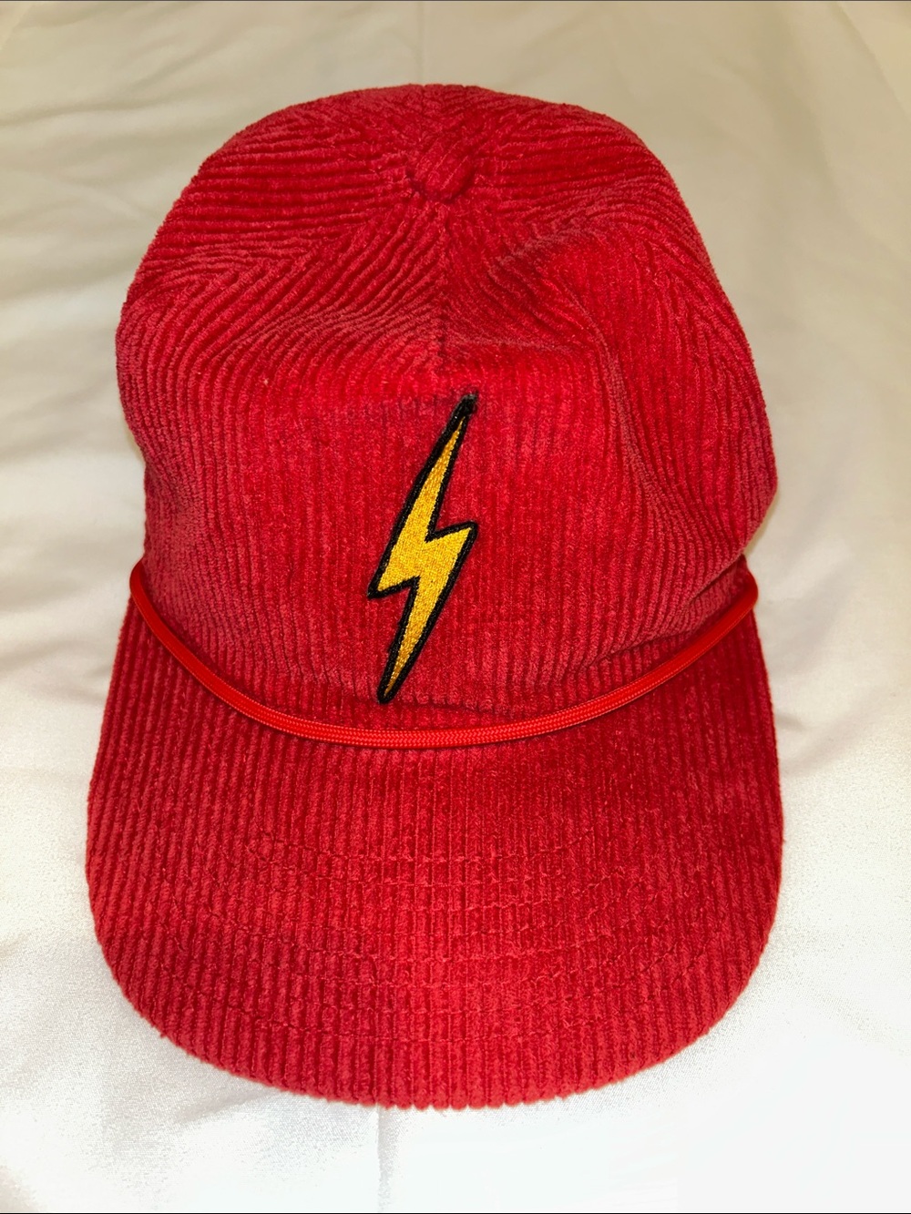 aviator nation corduroy hat - red with bolt